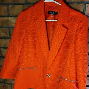 Orange women's blazer brand Kasper size 10 used like new
